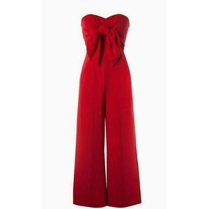 Cherry Red Strapless Jumpsuit 🍒